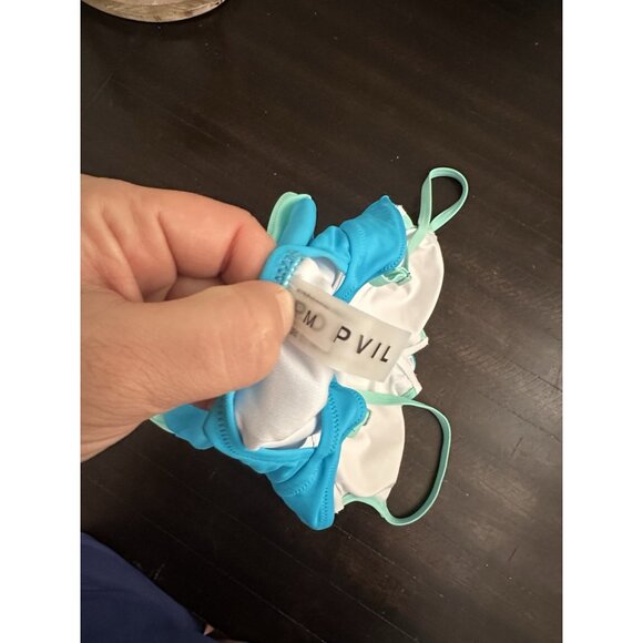 Popvil Women's Color Block V-wire Blue One Piece Swimsuit Blue Medium - Picture 5 of 5